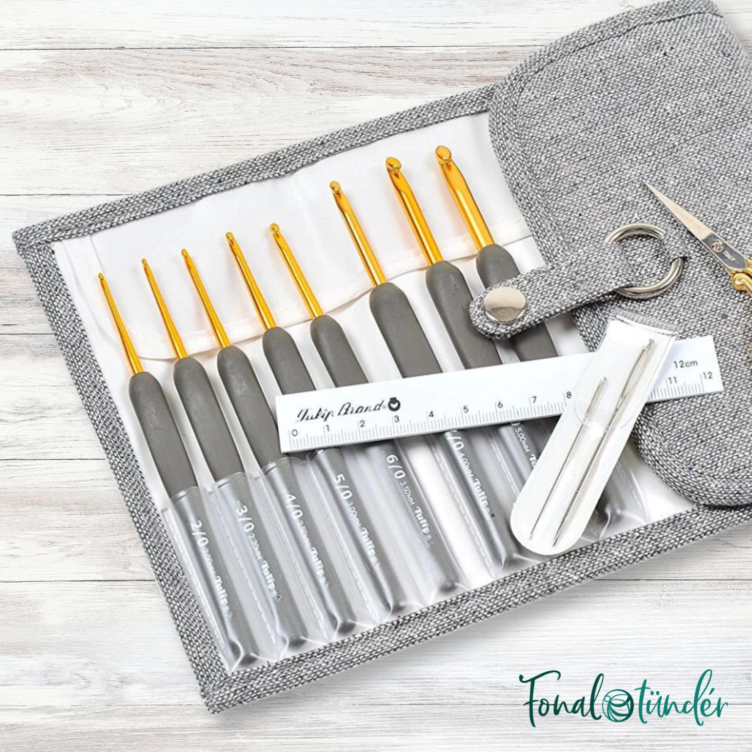 Crochet Etimo Tulip - Doré Avec Poignée Soft Grip Confortable, Idéal Pour Crocheter Longtemps Sans Fatigue