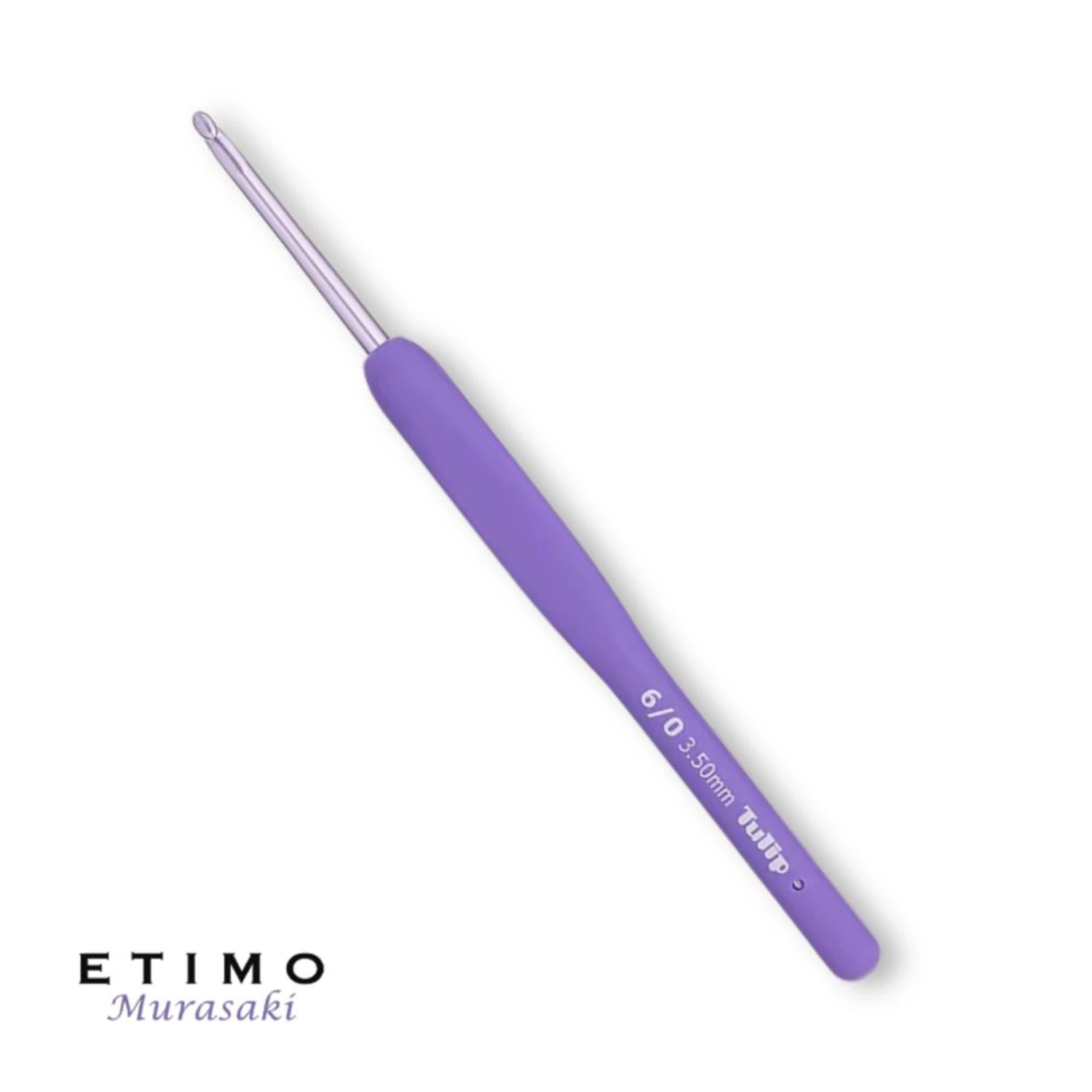 Tulip Etimo Murasaki 3.5mm crochet hook with soft grip made in Japan
