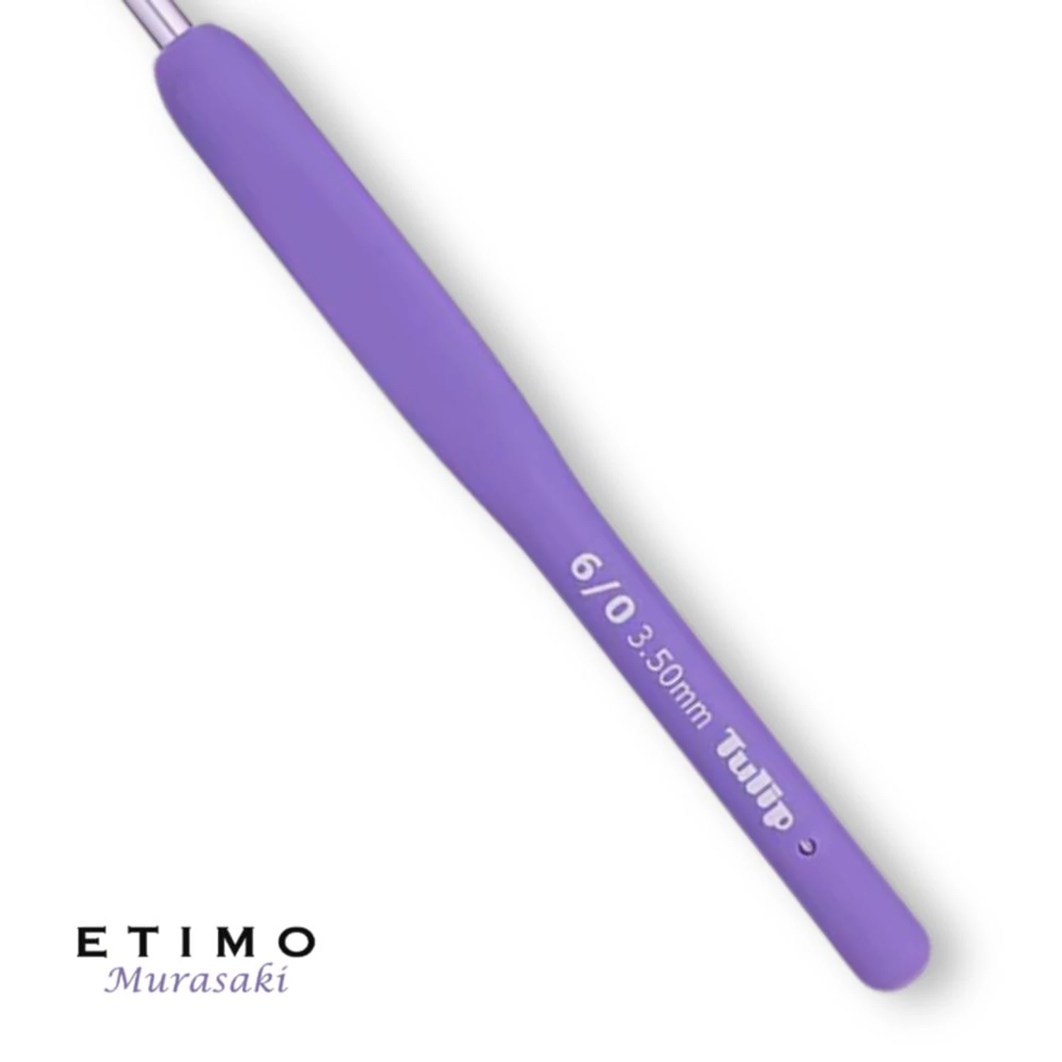 Tulip Etimo Murasaki 3.5mm crochet hook with soft grip made in Japan