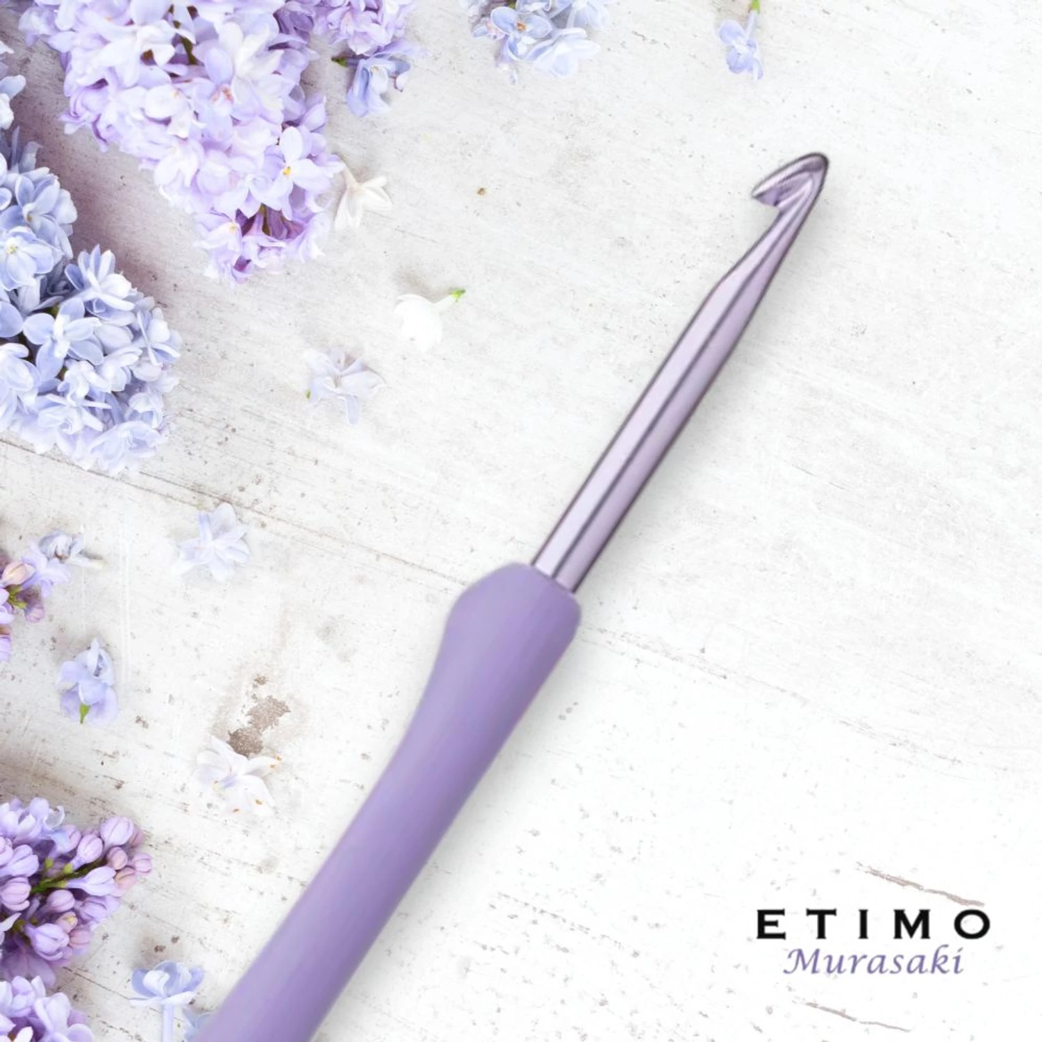 Tulip Etimo Murasaki 5mm crochet hook with soft grip made in Japan