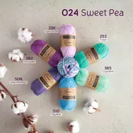 Scheepjes Catona Chroma 024 Sweet Pea - multikolor pamut fonal  - cotton yarn - 50gramm