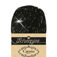 Scheepjes Catona Shine - 110 Jet Black - Gold - pamut fonal
