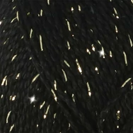 Scheepjes Catona Shine - 110 Jet Black - Gold - pamut fonal