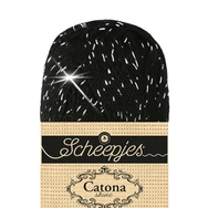 Scheepjes Catona Shine - 110 Jet Black - Silver - fényes pamut fonal