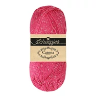 Scheepjes Catona Shine - 114 Shocking Pink - Gold - pamut fonal