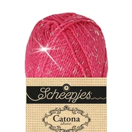 Scheepjes Catona Shine - 114 Shocking Pink - Gold - pamut fonal