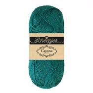 Scheepjes Catona Shine - 401 Dark Teal - Rainbow - csillogós pamut fonal