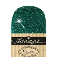 Scheepjes Catona Shine - 401 Dark Teal - Silver - pamut fonal