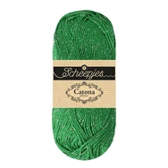 Scheepjes Catona Shine - 515 Emerald - Silver - csillogós pamut fonal