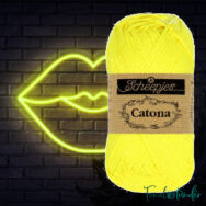 Scheepjes Catona 601 Neon Yellow - neonsárga - pamut fonal  - cotton yarn - kép 2