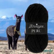 Scheepjes Peru 100 - fekete alpaca fonal - black alpaca wool yarn blend - 02