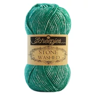 Scheepjes Stone Washed 825 Malachite - zöld pamut fonal - green cotton yarn