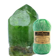 Scheepjes Stone Washed 826 Forsterite - zöld pamut fonal - green cotton yarn