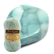 Scheepjes Stone Washed 828 Larimar - halvány kék pamut fonal - light blue-gray cotton yarn