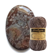 Scheepjes Stone Washed 829 Obsidian - barna pamut fonal - brown cotton yarn