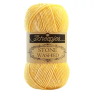 Scheepjes Stone Washed 833 Beryl - nap-sárga pamut fonal - sun-yellow cotton yarn