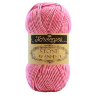 Scheepjes Stone Washed 836 Tourmaline - rózsaszín pamut fonal - pink cotton yarn