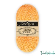Scheepjes Stone Washed 842 Orange Calcite - élénk sárga pamut fonal - yellow cotton yarn
