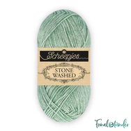 Scheepjes Stone Washed 848 Soft Epidote - zöld pamut fonal - green yarn