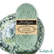 Scheepjes Stone Washed 848 Soft Epidote - zöld pamut fonal - green yarn