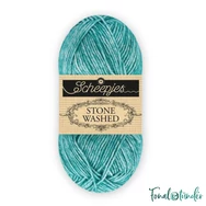 Scheepjes Stone Washed 849 Bright Actinolite - türkiz zöld pamut fonal - green yarn