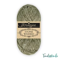 Scheepjes Stone Washed 851 Chlorite Green - zöld pamut fonal - green yarn