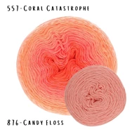 Scheepjes Whirl 557 Coral Catastrophe - orange - narancsos piros - keverék fonal - yarn cake - 02