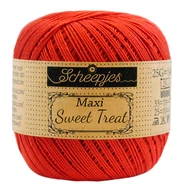 Scheepjes Maxi Sweet Treat 390 Poppy Rose - pipacs piros pamut fonal  - red cotton yarn