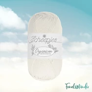 Scheepjes Organicon 202 Soft Cloud - ecru - törtfehér - biopamut fonal  - organic cotton yarn - 02