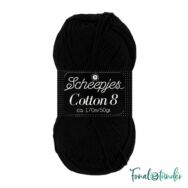 Scheepjes Cotton8 515 Black - koromfekete pamut fonal  - cotton yarn