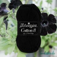 Scheepjes Cotton8 515 Black - koromfekete pamut fonal  - cotton yarn - 02