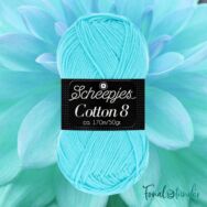Scheepjes Cotton8 622 vivid light blue - világoskék pamut fonal  - cotton yarn - 02