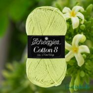 Scheepjes Cotton8 642 yellow - zöldes sárga pamut fonal  - cotton yarn - 02