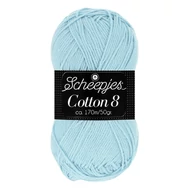 Scheepjes Cotton8 652 light blue - halvány kék pamut fonal  - cotton yarn