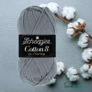 Scheepjes Cotton8 710 gray - szürke pamut fonal  - cotton yarn - 02