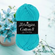 Scheepjes Cotton8 712 vivid light blue - világoskék pamut fonal  - cotton yarn - 02