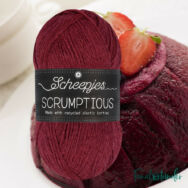 Scheepjes Scrumptious 365 Summer Pudding - sötétvörös öko akril fonal - recycled deep red acrylic yarn blend - 2