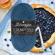 Scheepjes Scrumptious 374 Blueberry Basil Galette - hamvas zöldes kék öko akril fonal - recycled blue acrylic yarn blend - 02