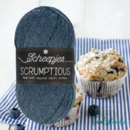 Scheepjes Scrumptious 378 Coconut Blueberry Muffins - hamvas kék öko akril fonal - recycled blue acrylic yarn blend