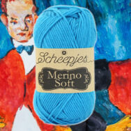 Scheepjes Merino Soft 615 Soutine - kék gyapjú fonal - blue yarn blend