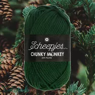 Scheepjes Chunky Monkey 1009 Pine - sötét fenyőzöld akril fonal - dark green acrylic yarn - 2