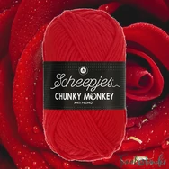 Scheepjes Chunky Monkey 1010 Scarlet - skarlátvörös akril fonal - red acrylic yarn - kep2
