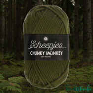 Scheepjes Chunky Monkey 1027 Moss Green - mohazöld akril fonal - warm-green acrylic yarn - kep 2