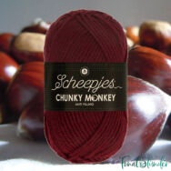 Scheepjes Chunky Monkey 1035 Maroon - mély gesztenyevörös akril fonal - red acrylic yarn - kep2