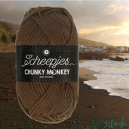 Scheepjes Chunky Monkey 1054 Tawny - barna akril fonal - brown acrylic yarn