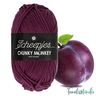 Scheepjes Chunky Monkey 1061 Cerise - lila akril fonal - purple acrylic yarn - kep 2