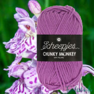 Scheepjes Chunky Monkey 1084 Wild Orchid - orchidea lila akril fonal - purple acrylic yarn - kep2
