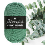Scheepjes Chunky Monkey 1725 Eucalyptus - szürkés-zöld akril fonal - pale-green acrylic yarn