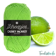 Scheepjes Chunky Monkey 1821 Lime - élénk zöld akril fonal - vivid green acrylic yarn - kep 2