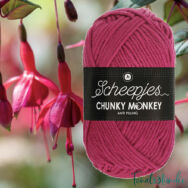 Scheepjes Chunky Monkey 1827 Deep Fuchsia - sötét rózsaszín akril fonal - dark pink acrylic yarn